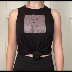 Black graphic tank top